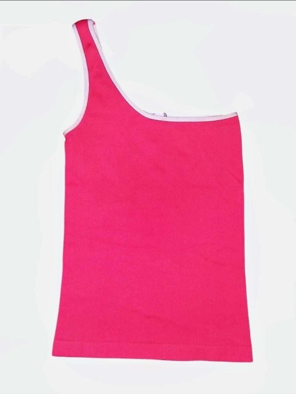 Choice brand red and white off-the-shoulder / one-shoulder tank top